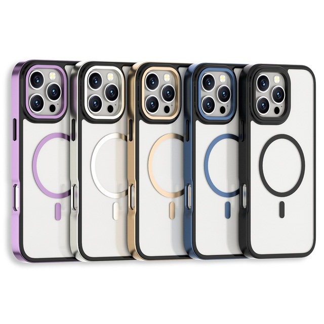 New Contrast Color Transparent Wireless Charging Phone Case for iPhone 16 15 14 13 12 11 Pro Max Fall Prevention Magnetic Cover