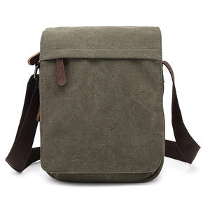 Bolsa de Hombro Personalizada al por Mayor, Bolsos de Mensajero de Lona Encerada Vegana a la Moda, Bolsa Cruzada de Mensajero para Hombre - Product Image 1