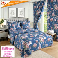 Parure de lit en polyester, magnifique housse de couette avec rideaux, ensemble de literie de luxe rouge 6 pièces, fournisseur
