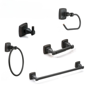 Gancio portasciugamani da bagno di lusso in lega di zinco per decorazioni per la casa in bronzo strofinato ad olio - Product Image 1
