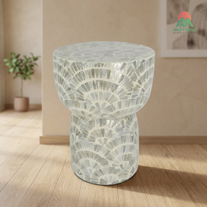Table basse moderne haut de gamme avec incrustation artisanale en nacre, dimensions personnalisables ; mobilier de salon haut de gamme, Vie - Product Image 4