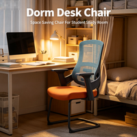 Chaise de bureau en maille à base fixe, chaise de réunion à dossier haut avec accoudoirs, chaise d'ordinateur respirante pour bureau, salle de réunion, étude