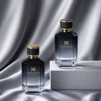 Flacon de parfum carré à prix surprise 100 ml 50 ml, flacon de parfum noir dégradé avec emballage boîte et couvercle de luxe, directement de l'usine