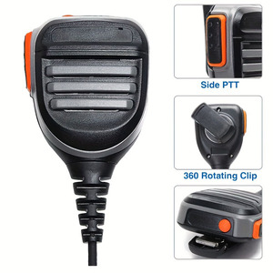 780 Mikrofon <span class=keywords><strong>PTT</strong></span> Handmikrofon 360° Drehbarer Clip-Seitenmikrofon für Zwei-Wege-Funkgeräte UV-5R UV-82 BF-888S Walkie-Talkie - Product Image 1