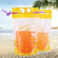 Pochette souple transparente personnalisée avec bec verseur et impression en héliogravure pour aliments pour animaux de compagnie, sac à boisson transparent réutilisable