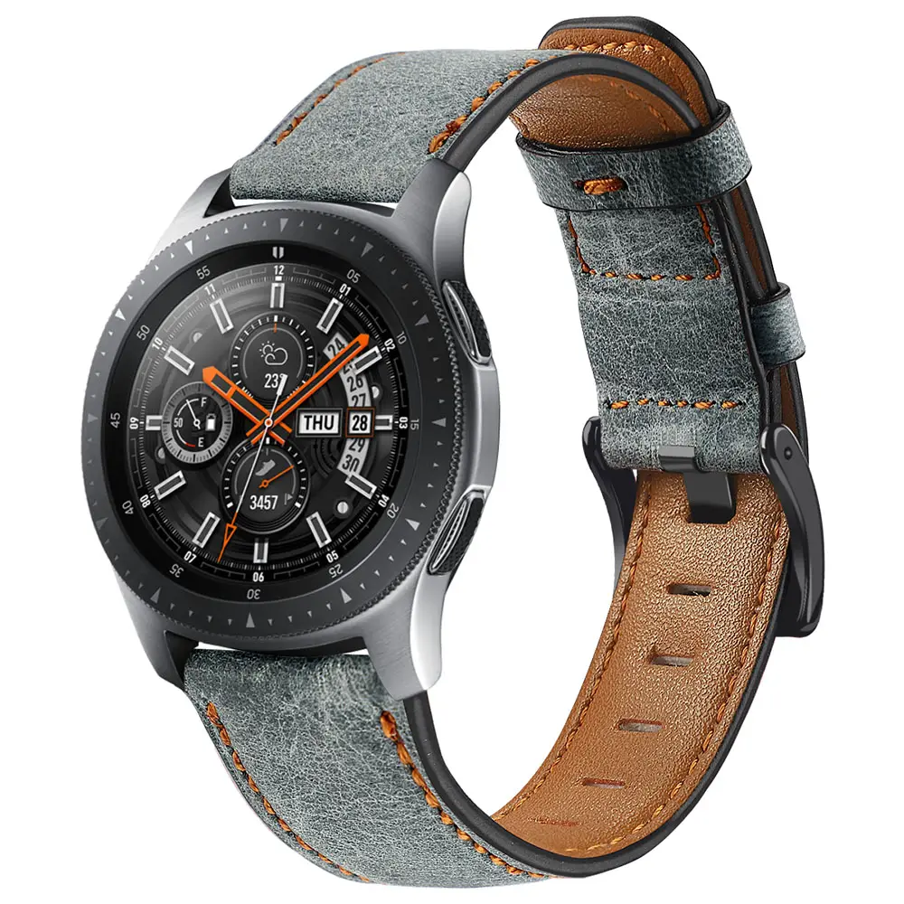 Tschick Galaxy Watch 46mm For Gear S3 Watch Strap For Amazfit Bip Huawei Gt Strap 22mm Watch Band Genuine Leather Bracelet