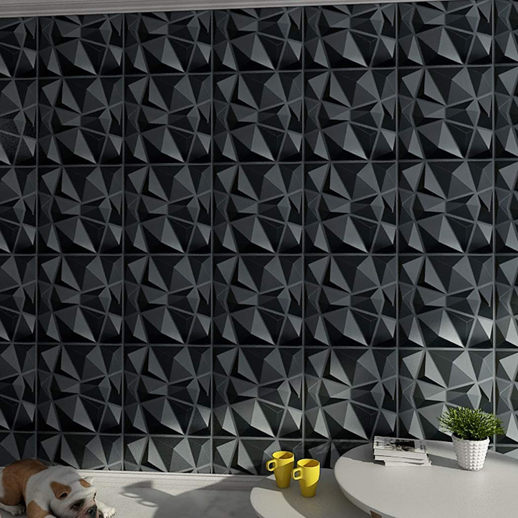 Luxe Moderne PVC Lambris Intérieur Matériau Vert Beau Bleu Marine Papiers Peints 3D De Panneau de Mur de Fiber