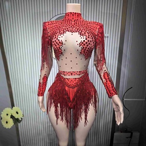 Traje <span class=keywords><strong>de</strong></span> Baile Latino con Borlas, Vestido para Transmisión en Vivo <span class=keywords><strong>de</strong></span> <span class=keywords><strong>Tik</strong></span> <span class=keywords><strong>Tok</strong></span>, Vestido para Espectáculo <span class=keywords><strong>de</strong></span> Baile, Estilo Sexy para <span class=keywords><strong>Chicas</strong></span> - Product Image 3