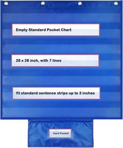 Organizador de Bolsillo Estándar para el Aula y Educación en Casa, con 7 Tiras Transparentes para Frases, Soporte para Tarjetas de Palabras Visuales, Suministros para Oficina y Escuela - Product Image 2