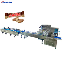 Machine d'emballage alimentaire automatique électrique HANNPRO pour barres énergétiques au chocolat, croquantes et glacées, état neuf, papier d'emballage, sachet