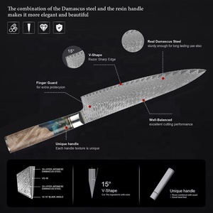 Couteaux Nakiri Kiritsuke pour la découpe de viande, le filetage et l'épluchage, ensemble de couteaux de cuisine en acier Damas pour chef - Product Image 3