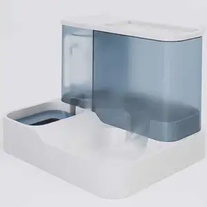 Grosir Dispenser air pengumpan makanan hewan peliharaan otomatis antiselip 2 in 1 mangkuk kucing anjing air mancur minum untuk hewan peliharaan