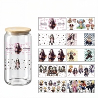 Plus de 400 000 designs – Autocollants imperméables 3D PET UV pour gobelets, motif Kawaii Aventure, 16 oz, avec personnages mignons