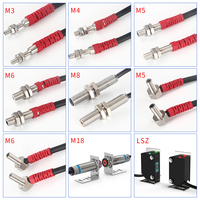 Sensor óptico de haz pasante y codo pequeño o miniatura de 90 grados, interruptor fotoeléctrico láser de 10-30V switch