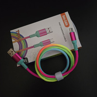 Cables USB a USB Tipo C Trenzados de Colores Arcoíris, Resistentes y Duraderos, con Mayor Resistencia