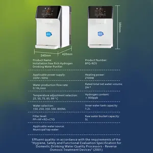 Electric Smart Hydrogen Rich RO Desktop Water Dispenser Home Hydrogen Water Generator Purifier Dispenser