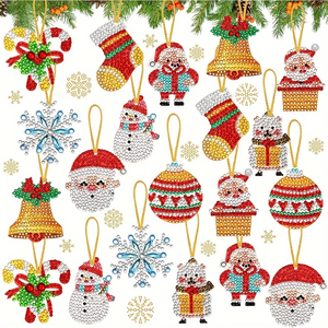 OCHOICE Kit de Peinture Diamant DIY Père Noël Bonhomme de Neige Porte-clés Personnalisé Art Diamant 5D Cadeau de Noël Artisanat <span class=keywords><strong>pour</strong></span> Enfants et Adultes - Product Image 1