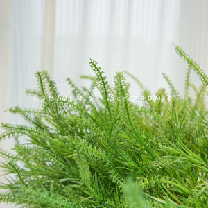 Nuevo diseño de vegetación de plástico suave artificial con 5 tenedores plantas de hoja de helecho para decoración de centro de mesa de ramo de boda de Navidad - Product Image 6