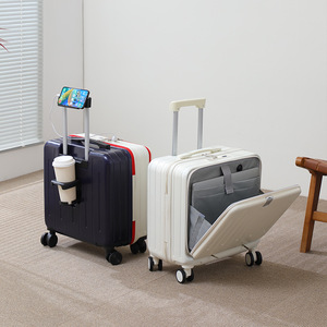 Valise à roulettes multifonctionnelle ABS à ouverture frontale, mini 18 pouces, petite taille, pour enfants, avec serrure à code - Product Image 3