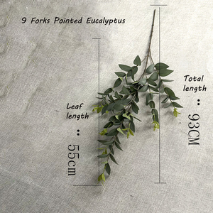 Meilleures ventes : 9 fourchettes décoratives en forme de feuilles d'eucalyptus gris, blanc et vert, pour décoration intérieure, longue durée (3-5 ans) - Product Image 3