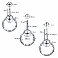 G23 14G Anneau de piercing de nombril en cristal, bijou de nombril doré pour femme, style gothique, avec zircon sphérique comme pierre principale