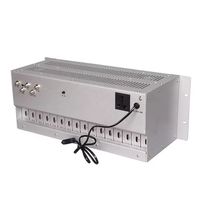 Modulador de canal fijo CATV, 16 vías, AV/HD a analógico RF para sistema de Hotel, fibra óptica