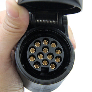 European Style Trailer <b>Plug</b> 7 Pin To 13 Pin Extension Cable <b>Adapter</b> EA1733 Black ABS Connector - Product Image 2