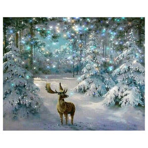 Pittura artistica di diamanti alce <span class=keywords><strong>cervo</strong></span> mosaico di diamanti immagine di strass alberi di natale regalo decorazioni per la casa asp1053 - Product Image 1