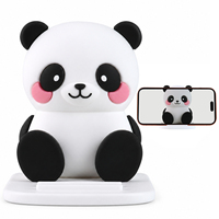 Soporte de Teléfono con Diseño de Panda, Popular para Regalo, Soporte de Escritorio de PVC para Smartphones, Horizontal y Vertical, para Oficina y Hogar