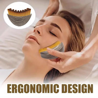 Masseur de drainage lymphatique personnalisé, brosse pour le visage, manche en bois, poils synthétiques pour le contouring du visage, le modelage de la mâchoire, sec