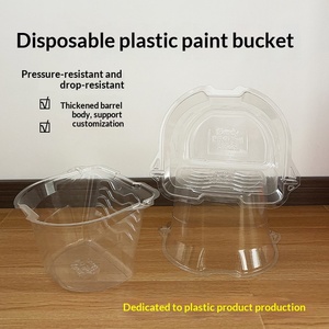 Seau à <span class=keywords><strong>peinture</strong></span> pentagonal transparent <span class=keywords><strong>jetable</strong></span> direct, en plastique personnalisable, modèle MeiXin MX-15, corps épaissi - Product Image 6