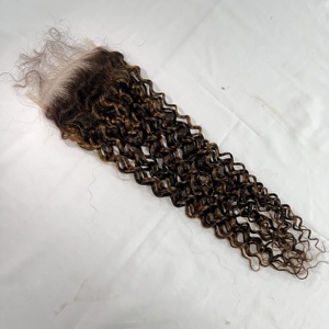 Chất Lượng Tốt Nhất Nổi Bật Màu Sắc Tây Ban Nha Xoăn 5*5 Trong Suốt Ren Đóng Cửa Bán Buôn Tóc Trinh Nữ Dệt Lớp Tóc Trinh Nữ Số Lượng Lớn Mua - Product Image 2