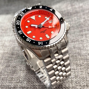 SKX001 Naranja NH34 <span class=keywords><strong>GMT</strong></span> Dive Steel Relojes mecánicos Hombres NH34 Movt <span class=keywords><strong>3</strong></span>,8 Crown 24 Hour Sports Chapter 120 clics Bisel Zafiro - Product Image 3