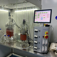Fermenteur et bioréacteur en verre à double paroi de 1L, 10L, 15L pour la production de champignons et de bactéries en laboratoire