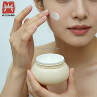 Pot de luxe pour crème de soin du visage, base PET à large ouverture avec couvercle à vis, conteneur en plastique pour gommage corporel