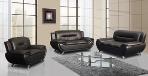 Ensemble de <span class=keywords><strong>canapé</strong></span> modulaire en similicuir moderne noir rouge vieilli pour le salon - Product Image 6
