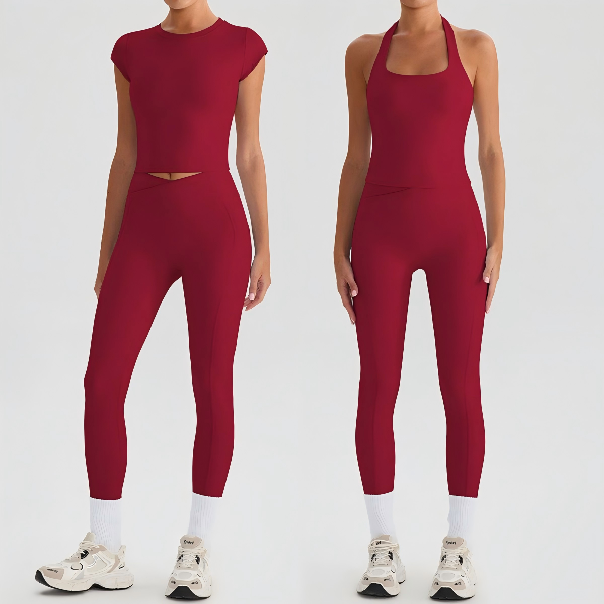 2 Piece Tracksuit Set Gym Running Sportswear Sports Bra Crop Top High Waist Shorts Workout Yoga Set for Women