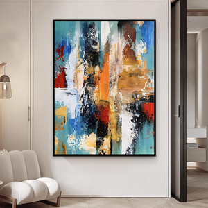 Peinture à l'huile blanche contemporaine personnalisée, art mural pour hôtel et salon, décoration intérieure, taille et couleur personnalisées - Product Image 2