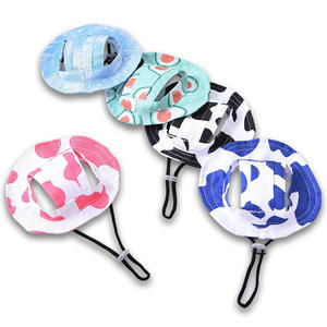 Perlengkapan hewan peliharaan poliester yang dapat diatur, topi baskom kucing dan anak anjing lucu dengan paparan telinga, topi anjing Anti rontok musim dingin - Product Image 1