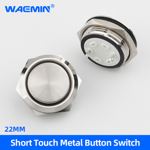 IP67 không thấm nước 22 Mét thép không gỉ Flat Head kim loại push button chuyển thang máy momentary chuông cửa Thiết bị chuyển mạch với không có ánh sáng - Product Image 4