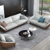 Ensemble de canapé de bureau modulaire simple Foshan, table basse, mobilier moderne pour la maison, panneau métallique, cuir, détente, réception d'entreprise, bureau