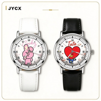 Montre en cuir personnalisée BT21 Line Friends avec gravure, longue autonomie, merch K-pop anime, cadeau pour fans, vente en gros