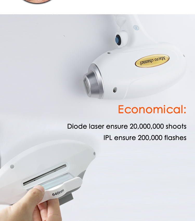 Multifunction Facial 2 In 1 IpL 808Nm Diode Laser Device Pigment Removal