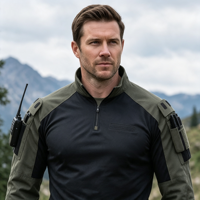Ensemble d'entraînement Frog Style pour hommes, uniforme tactique à manches longues, tricoté 100% polyester, séchage rapide, commande en gros pour l'extérieur
