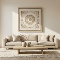 Art mural en relief en papier Xuan 3D fait à la main, peinture sculpturale minimaliste pour la décoration intérieure de maisons et d'hôtels de luxe
