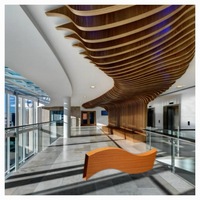 Bande de plafond en alliage d'aluminium avec revêtement en poudre, taille personnalisée, moderne, ignifuge et insonorisée pour hôtel et centre commercial avec garantie de 5 ans