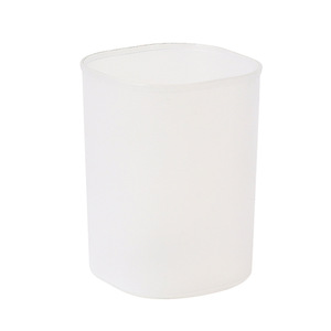 Frosted Pen Holder White Plastic Round <b>Simple</b> Storage Tube For <b>Desk</b> Stationery Organizing - Product Image 1