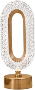Lampe de table moderne de luxe en cristal, LED, commande tactile, sans fil, grande taille, en PC, alimentée par batterie, culot E26, pour chambre à coucher, style simple - Product Image 2