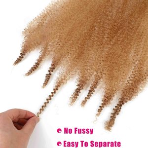 Cheveux Afro Twist Printaniers Ombrés Couleur Mélangée Pré-Séparés Tresses Crochets Synthétiques <span class=keywords><strong>Marley</strong></span> pour Tresses Afro Spring Twist - Product Image 5