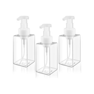 Botella Dispensadora Cuadrada de PETG Rosa de 450 ml con Bomba de Espuma para Jabón Líquido - Product Image 1